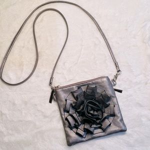 🌟4 for 20 🌟 Charcoal Gray Mini Purse Ruffled Flower